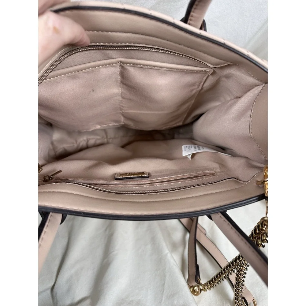 ALDO Blush Pink Quilted Tote Satchel Bag‎ Gold Hardware Chain Strap